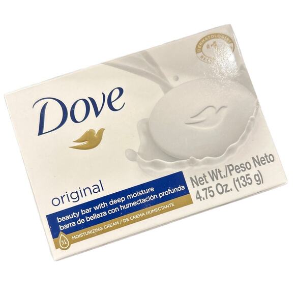 Dove Original Bar Soap Beauty Bar With 1/4 Moisturizing Cream 4.75 Oz NEW x 6 - Picture 2 of 5